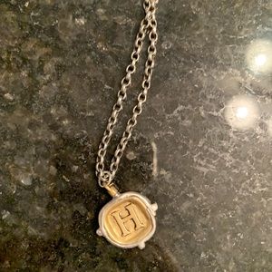 Waxing poetic H with sterling chain
